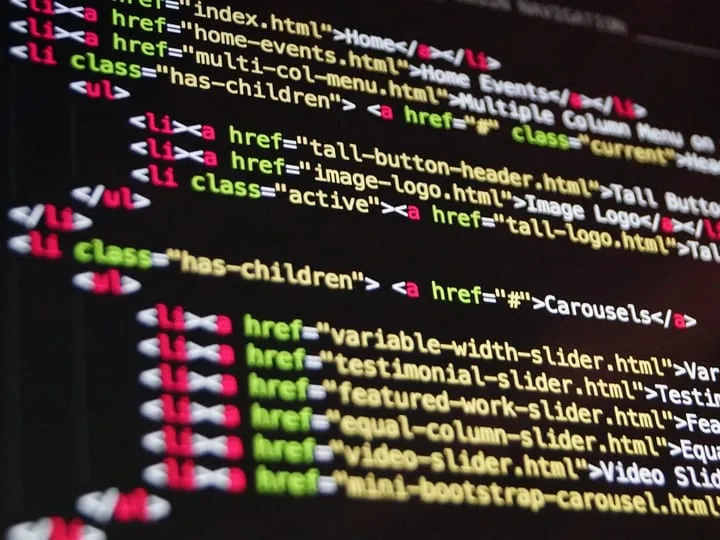 Écran affichant la structure de navigation d'un site : menus et liens.