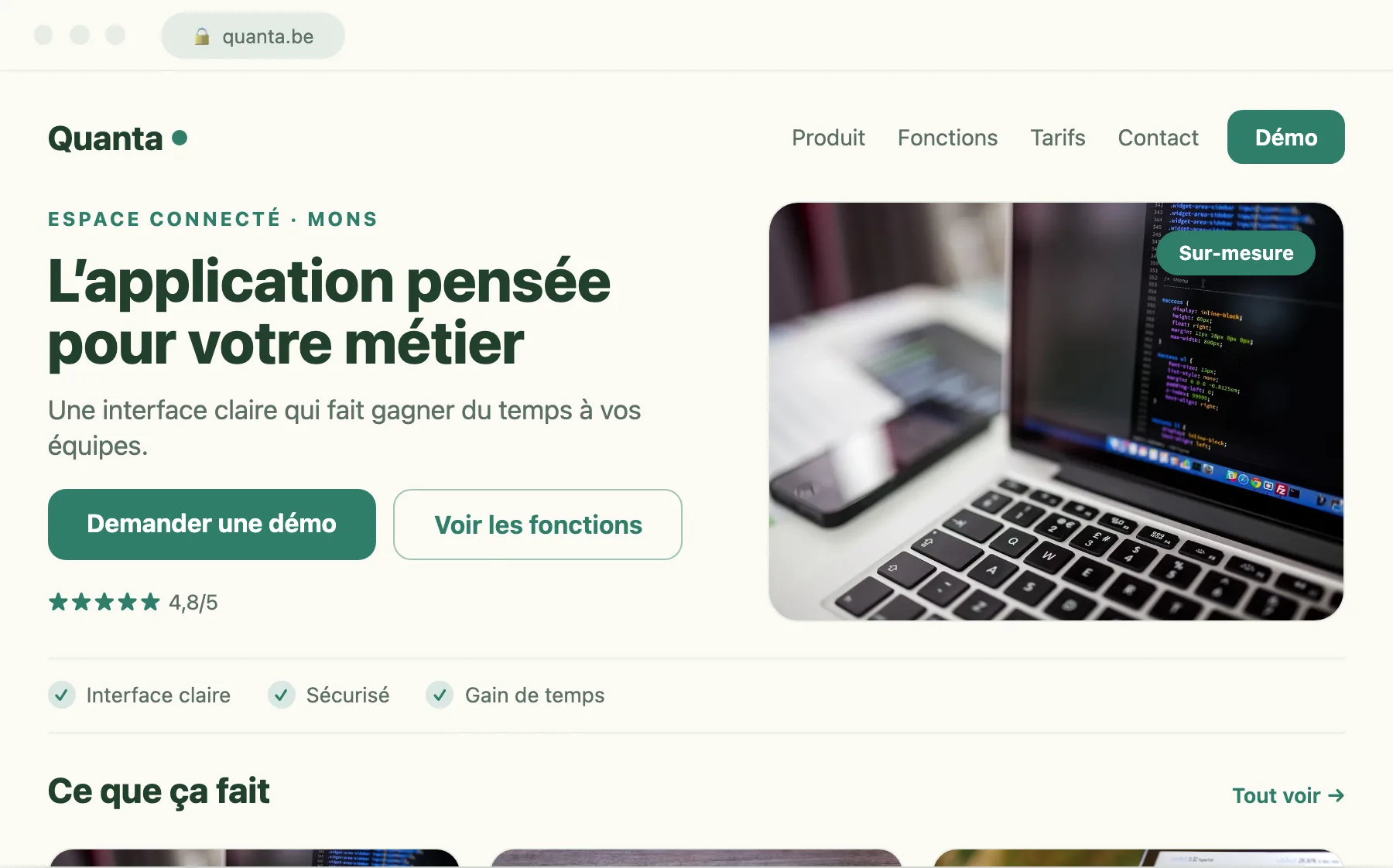 Mise en ligne — projet développement web performant Aperçu d'un projet développement web en ligne, optimisé et rapide