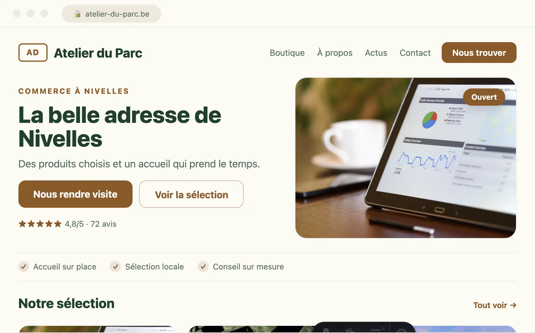 Réalisation développeur web — studio web à Gembloux Interface d'un projet développeur web conçu par Scornidigital