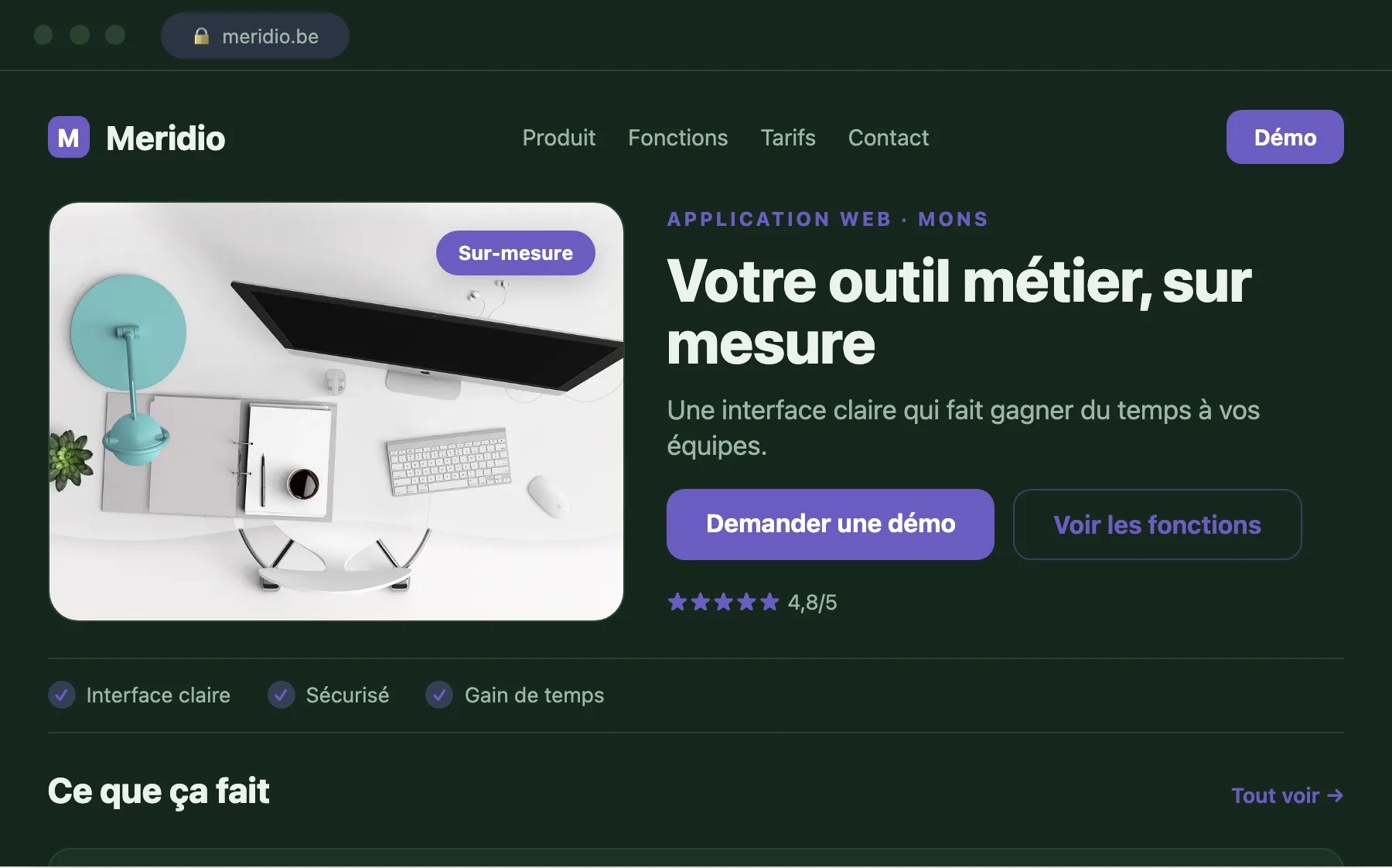 Détail d'interface — expertise développeur web Détail d'interface d'un projet développeur web réalisé par Scornidigital