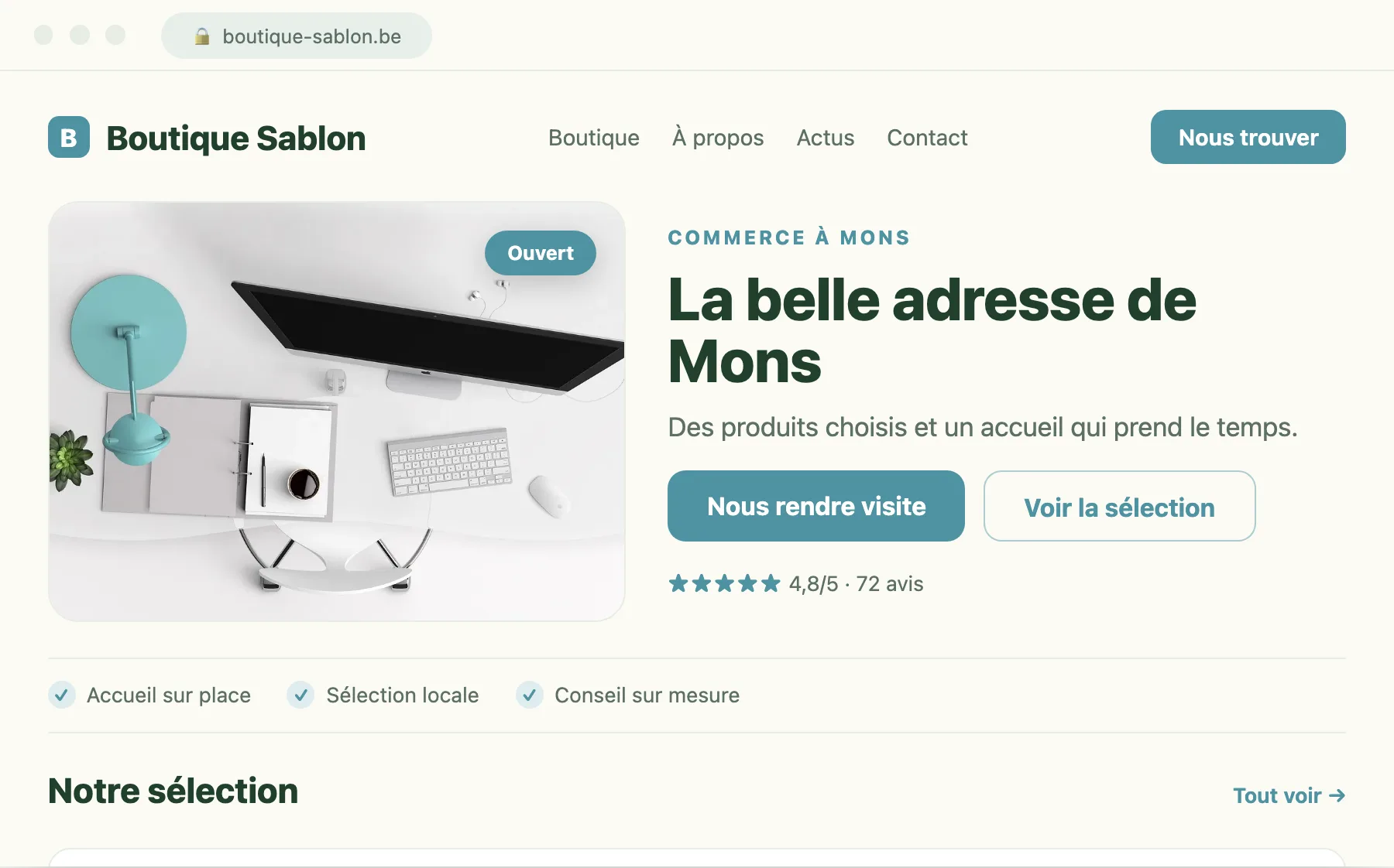 Réalisation métier & carrière — studio web à Gembloux Interface d'un projet métier & carrière conçu par Scornidigital