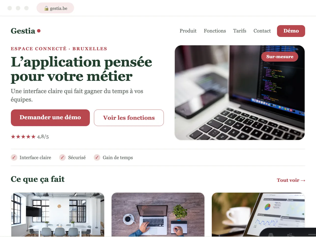 Portail sécurisé pour une organisation — exemple de site conçu par Scornidigital