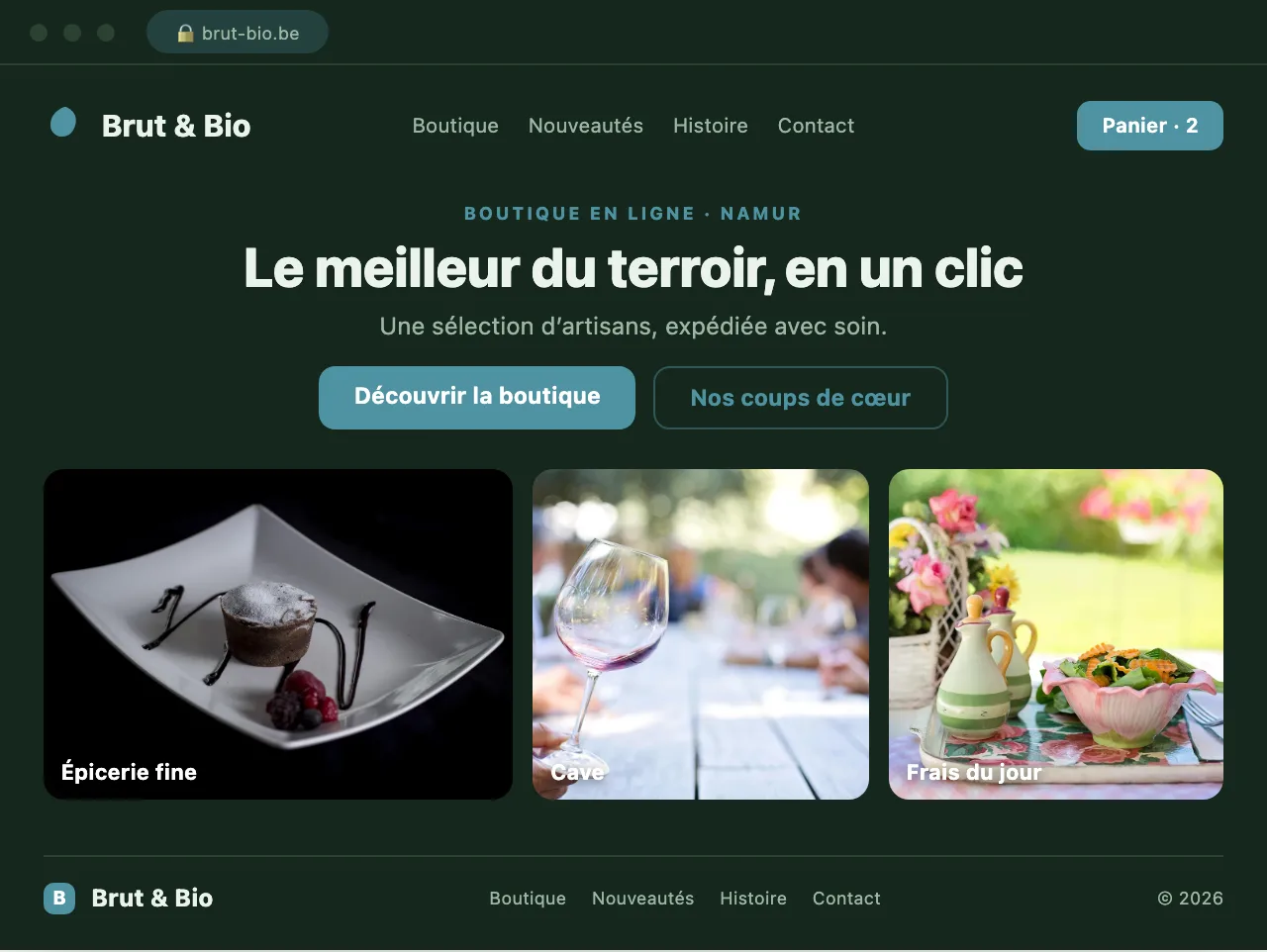 Vente en ligne pour un artisan ou producteur de la province — exemple de site conçu par Scornidigital