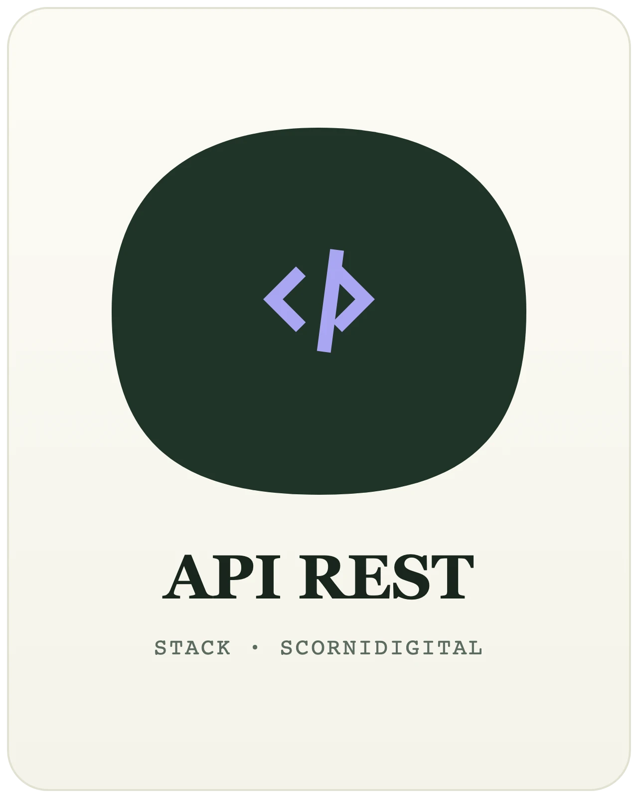 Développement API par Scornidigital Logo API — l’interface qui relie vos applications, technologie utilisée par le studio web Scornidigital à Gembloux.
